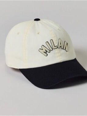 MILAN Embroidered Two-Tone Baseball Cap - Cream & Black